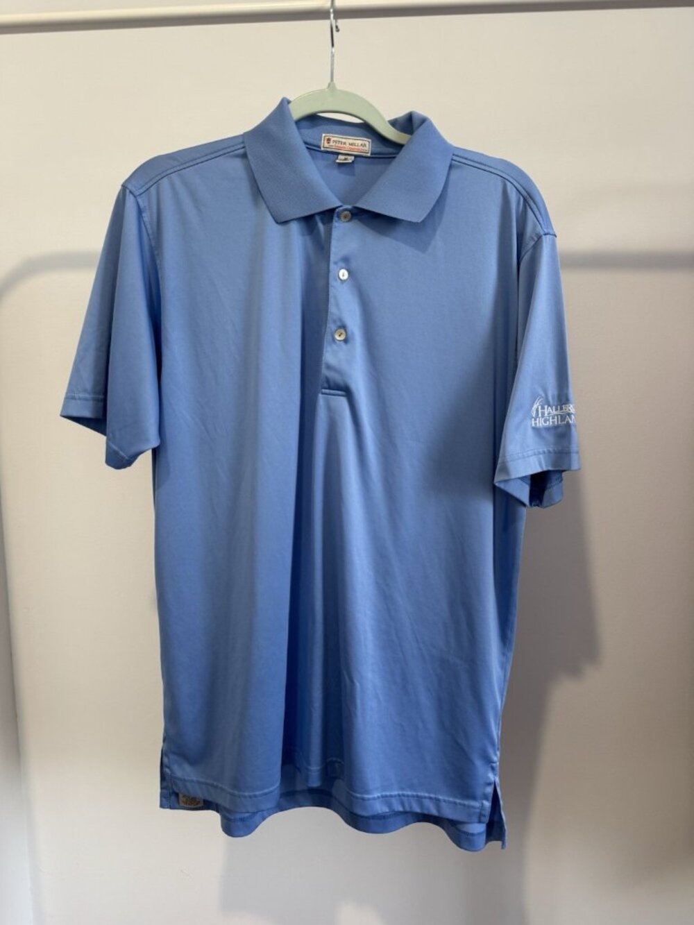 Peter Millar Summer Comfort Golf Polo Men's Medium Blue Hallbrook CC Kansas City
